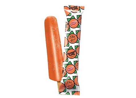 Orange Water Ice Lolly Stick