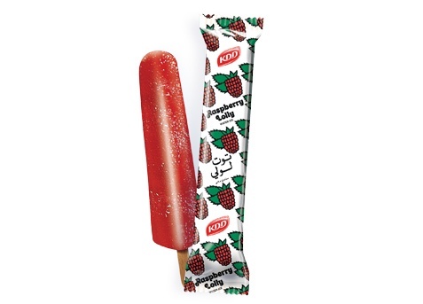 Raspberry Water Ice Lolly Stick